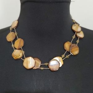 Vintage Neutral-Toned Double-Strand Necklace